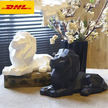 

8" Creative Simple Style Simulation Animal Lion Office Panthera leo Home Decor Birthday Gift Resin Action Figure Toy 21CM X311