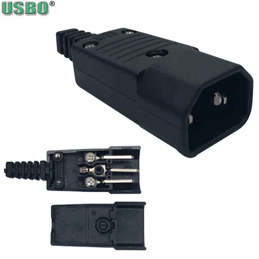 Черный медный кабель питания CE IEC320 C13 C14 C15 разъем PDU для переменного тока вилка