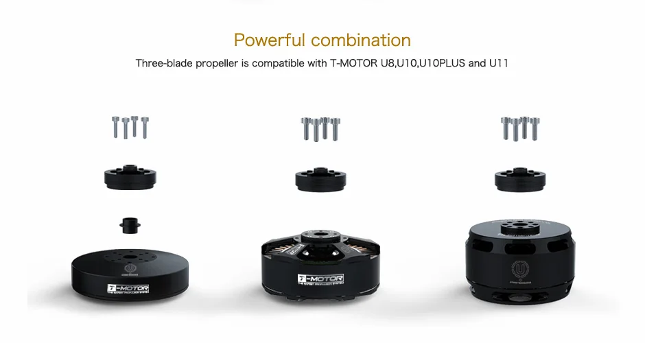 T-Motor profession CF G26*8.5 Prop - CF Three-blade propeller Carbon Fiber Propellers for multicopter UAV CW CCW Brushless motors 13