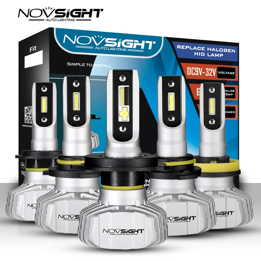 NOVSIGHT H7 светодиодные лампы H4 диодные для авто H1 H8 H11 комплект фар 9005 HB3 9006 HB4 Авто 12V