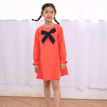 

Spring Girls Dresses Baby Girls Bow Princess Dress Long Sleeve Loose Kids Dresses For Girls Mother Daughter Clothing 10 12 14Y