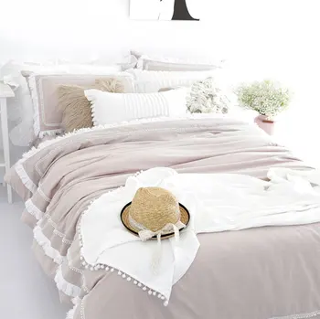 

Elegant simple european bedding set girl,full queen king cotton princess blue pink home textile bed sheet pillowcase duvet cover