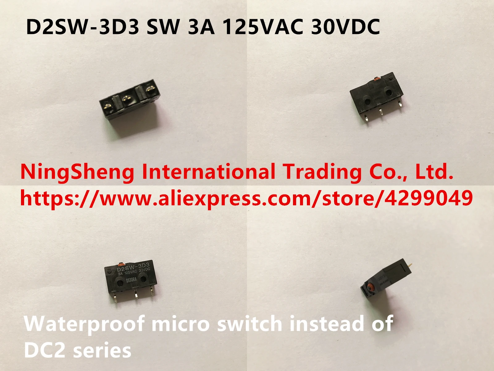 Оригинальный новый 100% D2SW 3D3 SW 3A 125VAC 30VDC водонепроницаемый микропереключатель