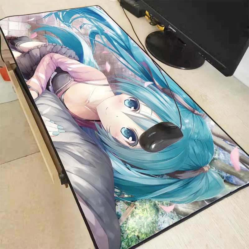 

Mairuige Sexy Anime Girl 900x400/700x300/600x300mm Rubber Hatsune Miku Mouse Pad Computer Game Tablet Mousepad with Edge Locking