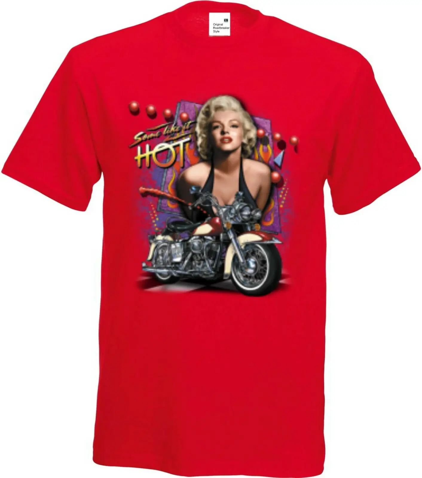 

T Shirt Rotton Hd V Twin Biker Monroe Old Schooldruck Modell Marilyn Monroe