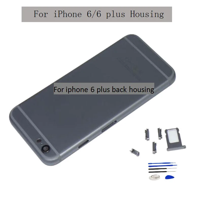 Для iphone 6 полный корпус крышка батареи задняя дверь задний корпус средняя рамка Шасси в сборе с гибким кабелем для iphone 6 plus - Цвет: 6 plus grey
