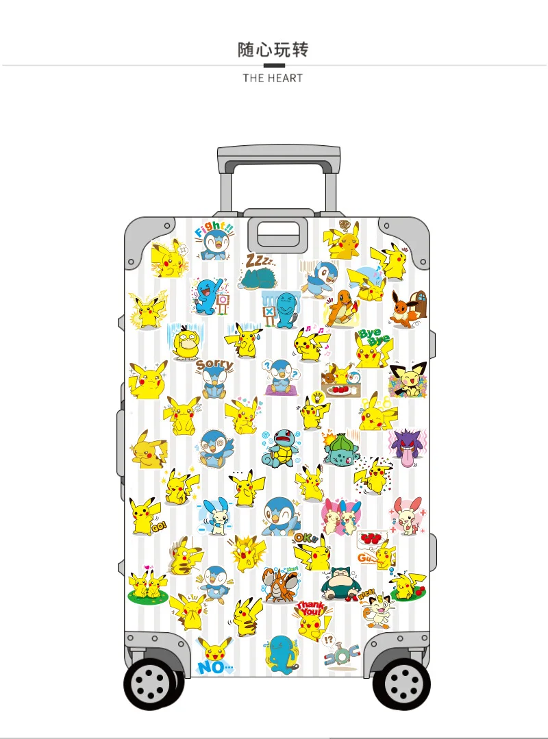 80 шт. наклейка s Pikachu Pet Pocket Monster мультфильм водонепроницаемый Солнцезащитная пленка для ноутбука багаж автомобильный Декор подарок для девочки