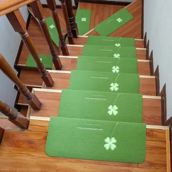 

1PC Green Luminous Stair Mat Anti-slip Mat Entrance Carpet Chemical Fiber Plant Printing Doormat And Rug Stair Pad