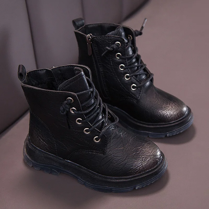 

2019 Autumn And Winter New Style Girls Retro Casual Martin Boots Korean-style Versitile Fashion Short Boots Winter Girls Cotton-