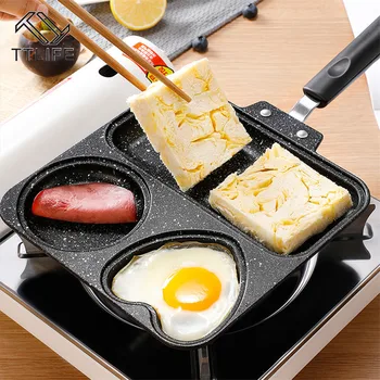 

Convenient Three-in-one Breakfast Multi-function Frying Pan Steak Pot Square Non-stick Pot Smokeless Pot Omelette Steak Pans