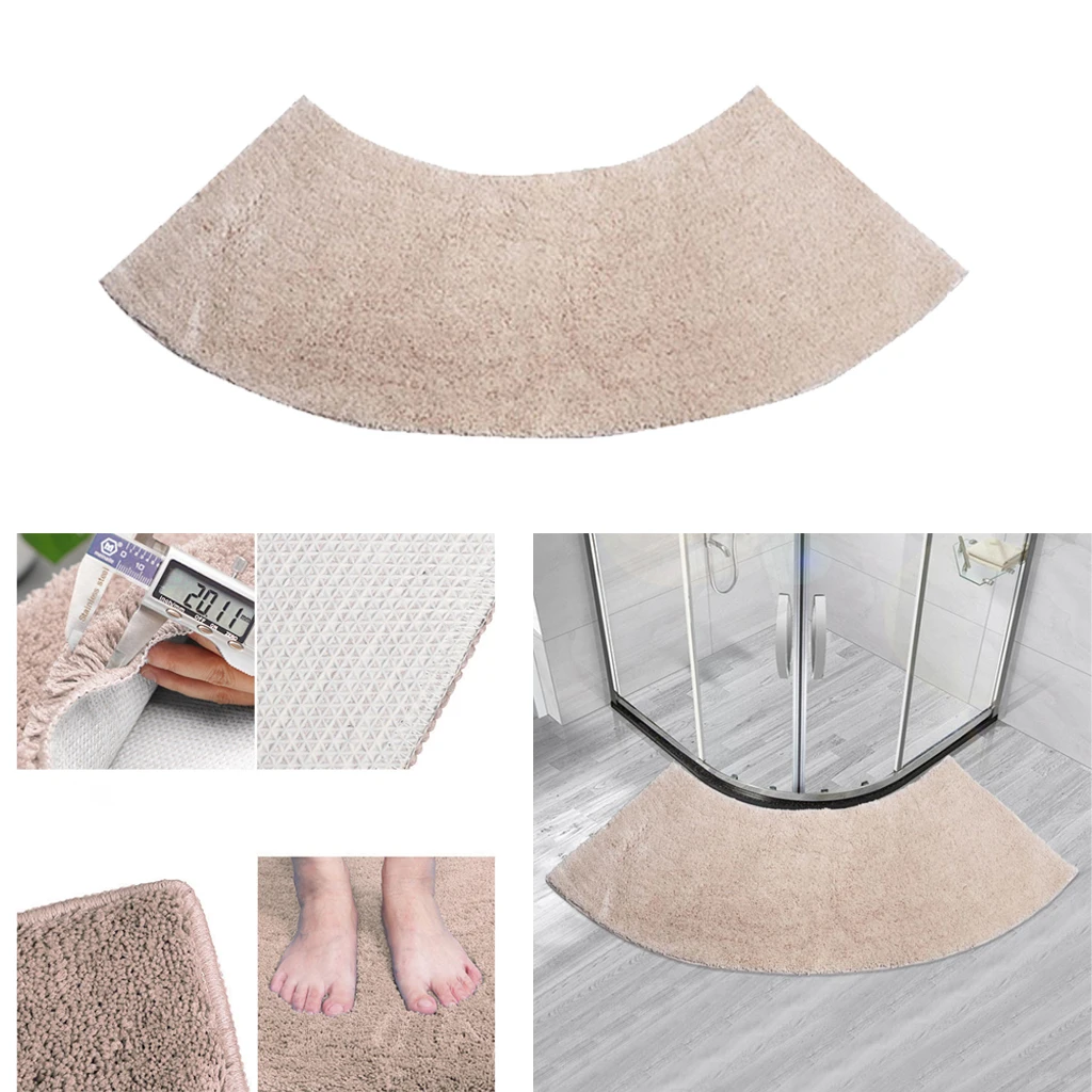  AHDFY Curved Bathroom Rugs Bath Mat for Round Shower, Super  Absorbent Quick Dry Thin Semi-Circular Shower Rug, Non Slip Corner Rug Tub  Floor Carpet for Shower, Easy to Clean,G,16 x 30