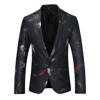

MEN'S WEAR Korean-style Cost Printed One-Button Suit Jacket Zt-x21