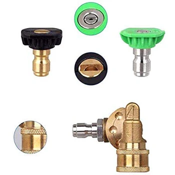 

8Pack Tool Pressure Washer Accessories Kit,7 Power Washer Nozzle Tips,1/4 Inch Quick Connecting Pivoting Coupler,4500PSI
