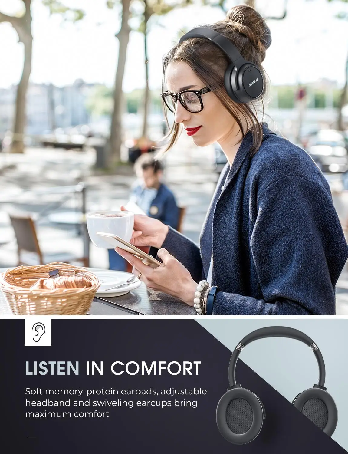 Mpow H19 Bluetooth 5.0 Wireless Over-Ear Headphone