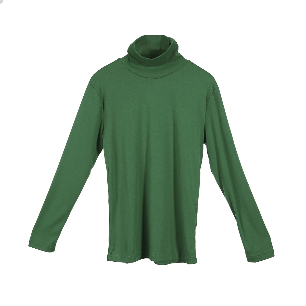 Мужская теплая водолазка с высоким воротником с длинным рукавом пуловер свитер рубашка - Цвет: Зеленый