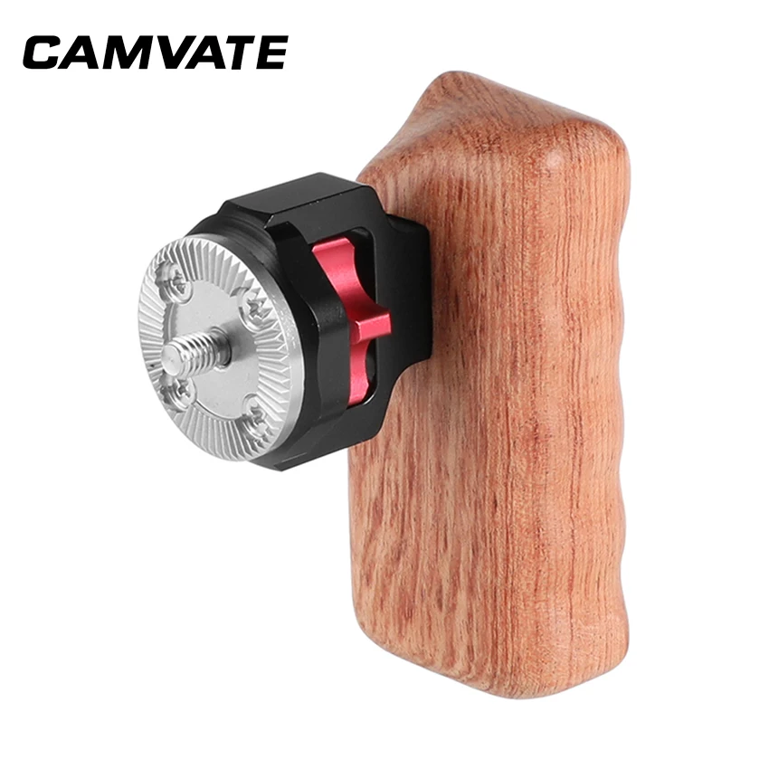  CAMVATE Universal Wooden Handgrip With M6 Rosette Connection For Camera Cage Kit (Left Hand) C2248