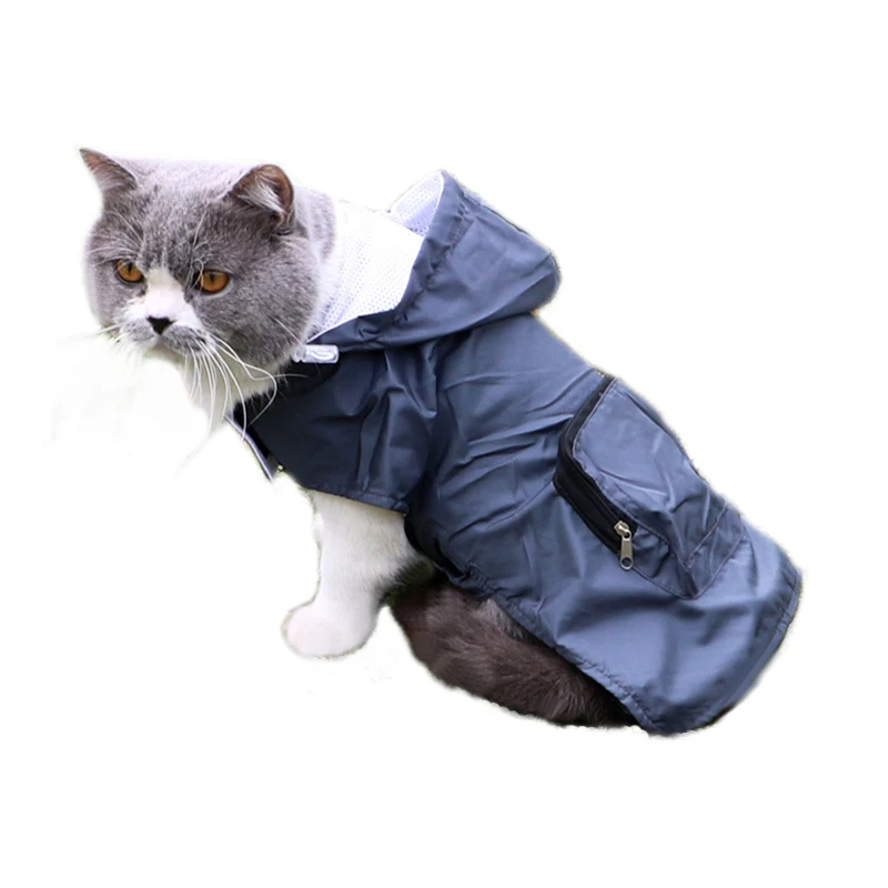 Дождевик для домашних животных Kitty с задним карманом тонкая накидка одежда из