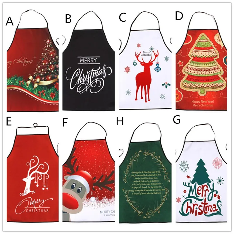 

Christmas Apron Terylene Waterproof Kitchen Clothes Cooking Costume Kitchen Accessory Kitchen Xmas Apron for Dinner Baking