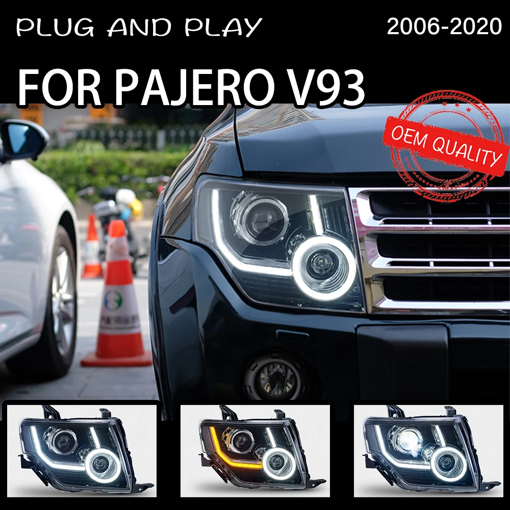 

Headlight For Pajero V93 V97 2006-2020 Car автомобильные товары LED DRL Hella 5 Xenon Lens Hid H7 V93 V97 Car Accessories