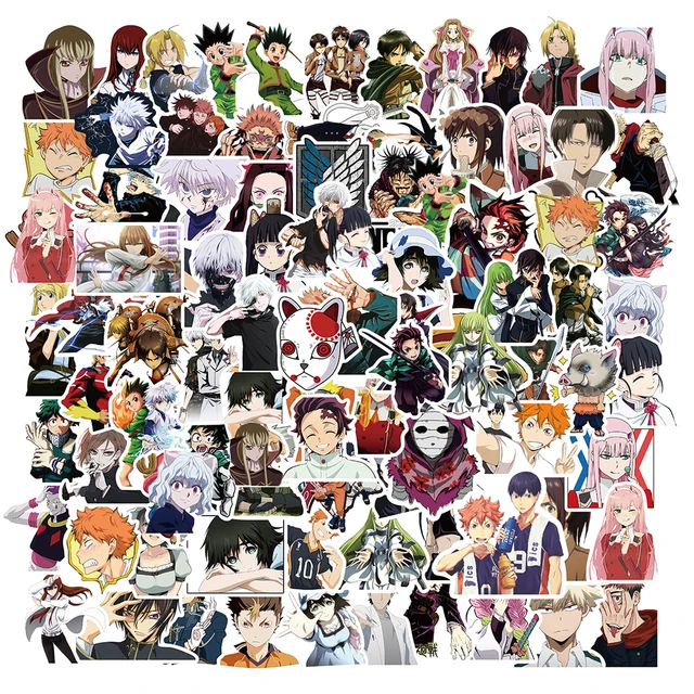 10/30/50/100PCS Mix Anime Jujutsu Kaisen Demon Slayer Cartoon Stickers Decals DIY Bike Skateboard Fridge Laptop Kid Sticker Toys 1