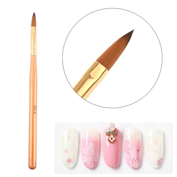 

1Pcs DIY Professional No.8 Acrylic Nail Mink Brush Golden Nail Carving Pen Lifting Color Painting Pen Nail Art Brush Accessories