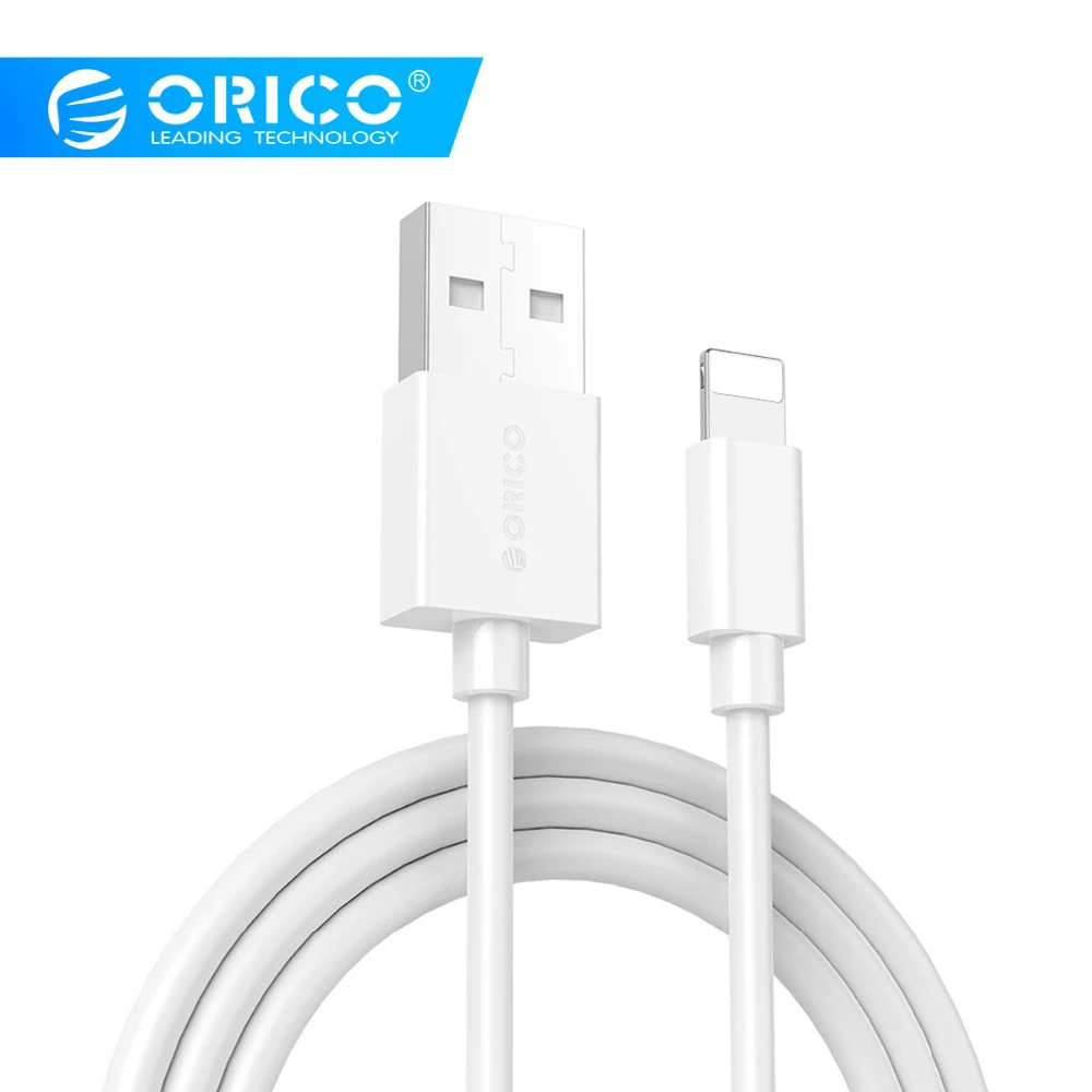 ORICO 1 м USB кабель для iPhone Освещение USB кабель для зарядки USB кабель синхронизации для iPhone 6 7 8 белый