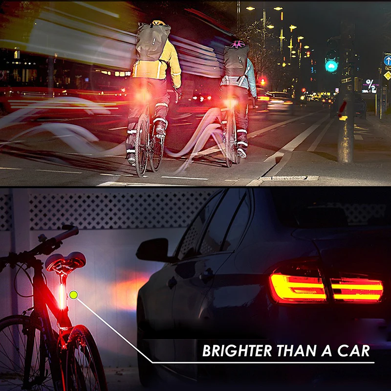 Горный велосипед Водонепроницаемый свет передний руль+ задний фонарь USB перезарядка 4 режима велосипед очень яркий фонарь задний свет наборы
