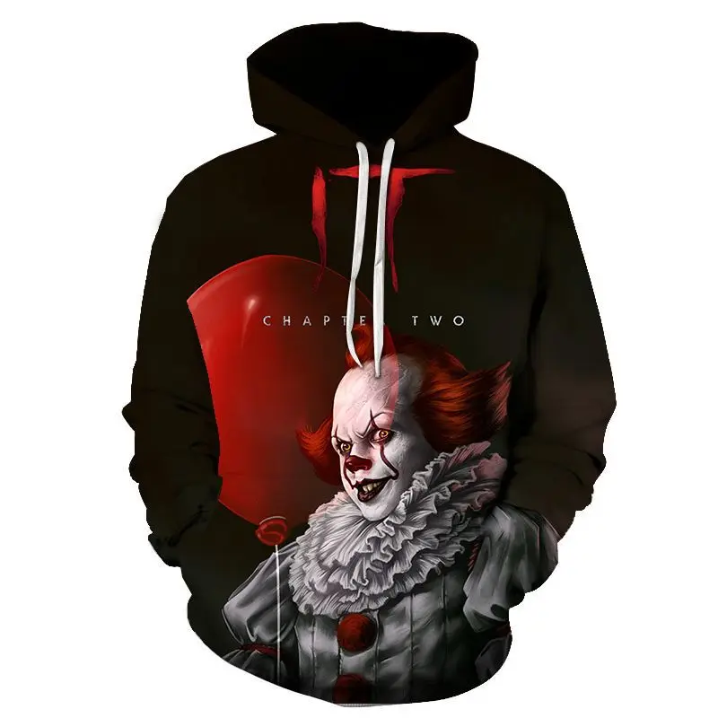 Horror Movie IT Clown 3D Printed Hoodie Sweatshirts IT Chapter Two Film Pullover Men Women Casual Streetwear Funny Hoodies