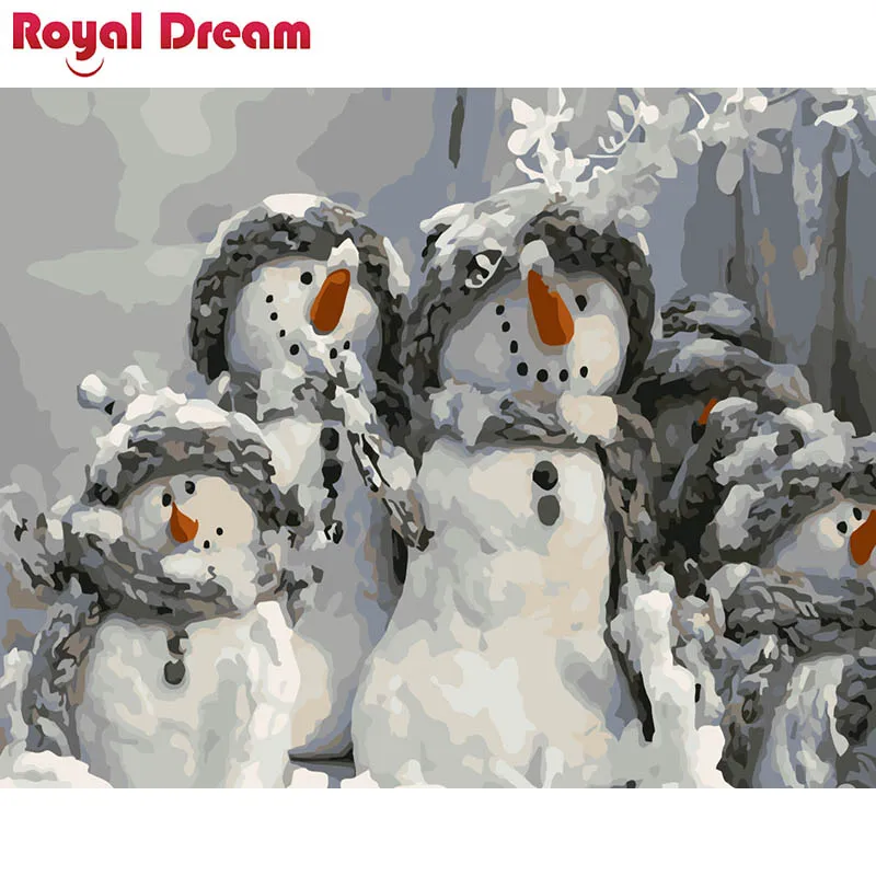 

Christmas four snowmen DIY Painting By Numbers Kits Coloring Paint By Numbers Modern Wall Art Picture Gift