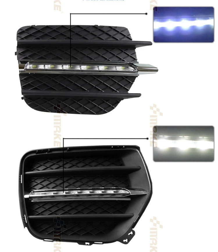 2pcs For BMW X6 E71 2009-2013 6000K White Light LED Daytime Driving Running Light DRL Car Fog Lamp
