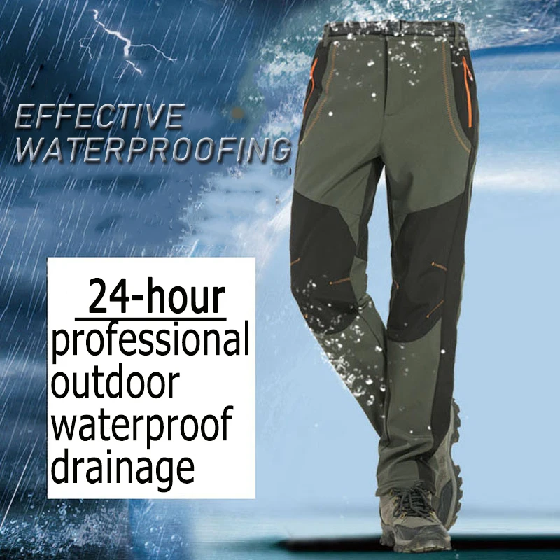 Зимние уличные походные брюки, мужские водонепроницаемые треккинговые брюки, ветрозащитные лыжные рыболовные охотничьи мужские брюки M-4XL