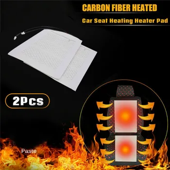 

2-pack Of 48x27cm 12v Carbon Fiber Car Seat Heating Pads Universal Car Heated Seat Pad Covers Winter Warmer Heater Mat#P35