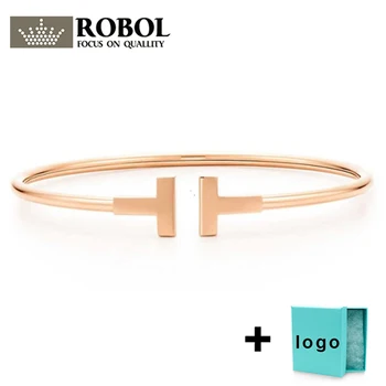 

SL 06 TFB RLLEN High Quality 925 Sterling Silver Elegant Fashion Open Bangle with Original Logo Anniversary Free Shipping