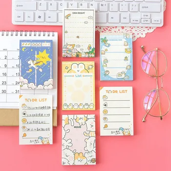 

Cute Ice Cream Cart Bunny Sticky Notes Stationery Kawaii Stickers Scrapbooking Papeleria Stickers Planner Memo Pads Planner