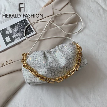 

Sequins Woolen Cloth Clouds Bags for Women Luxury Dumpling Lady Shouder Messenger Bag Female Fashion Crossbody Bag Purse