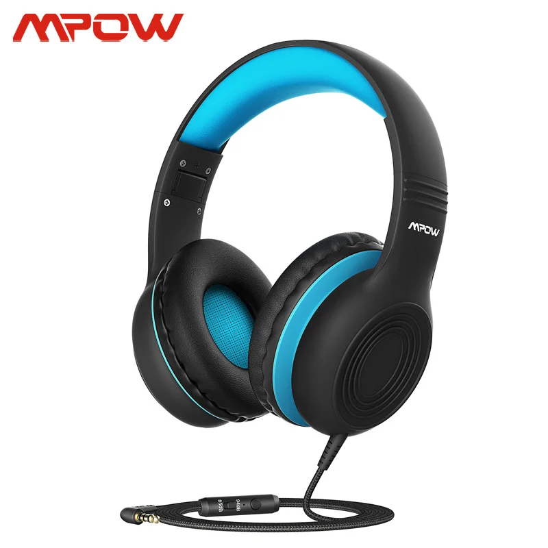 Mpow CH6S Wired Headphones For Kids With Microphone Max 85dB Food Grade Material Over Ear Kids Headphones For iPad Kindle Phones
