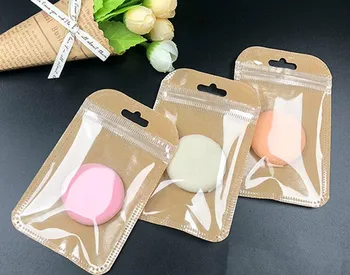 

100pcs 7*11cm Small kraft paper ziplock bag Jewelry Zip Zipped Lock Reclosable Poly Bags clear Mini Thick Pouch
