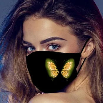 

5pcs PM2.5 Breathable Butterfly Face Mask Printed Masks Fabric Protective PM 2.5 Dust Mouth Cover Washable Reusable Mouth Mask