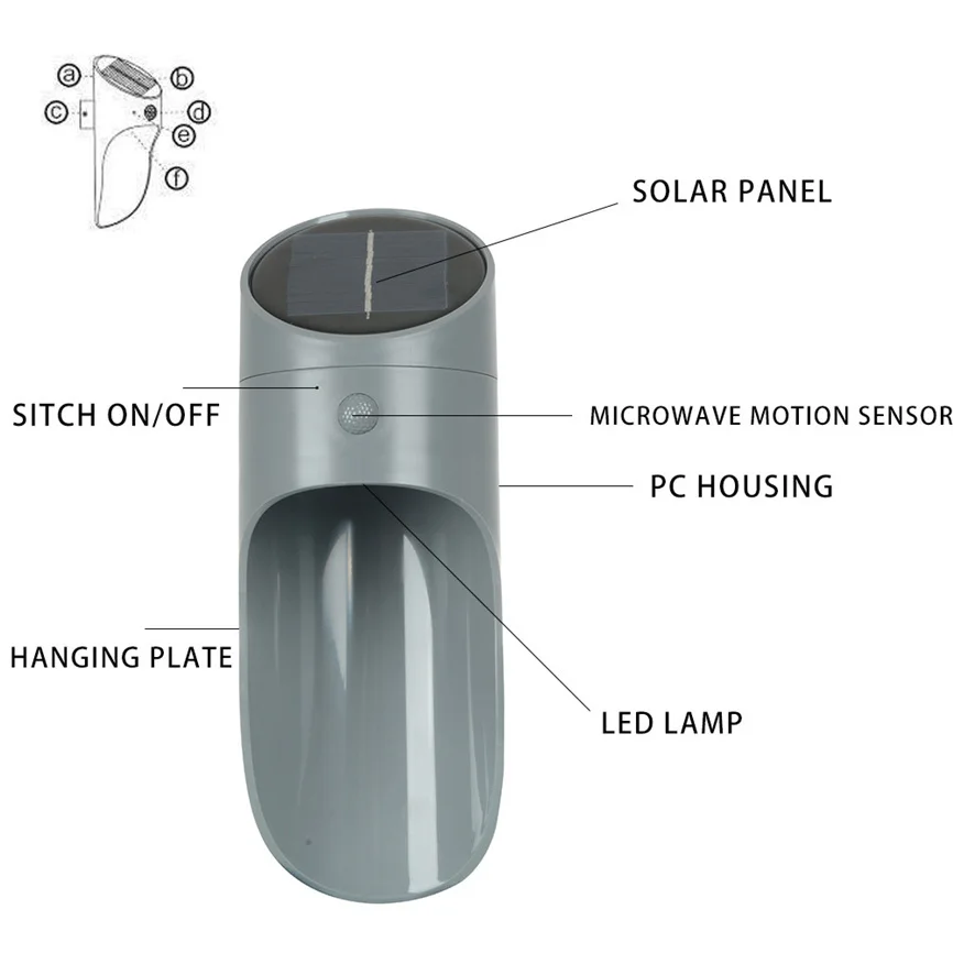 Настенный светильник с микроволновым датчиком, светодиодный светильник на солнечной батарее, уличный водонепроницаемый IP65 светильник для садового забора, настенный светильник, уличный светильник ing
