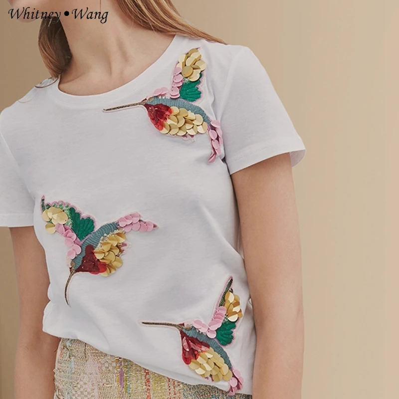 WHITNEY WANG tshirt 2020 Summer Fashion Streetwear Designer Style 