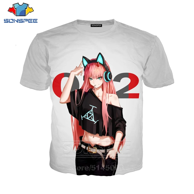 19 Darling In The Franxx футболка для мужчин женщин Аниме Толстовка 3D принт сексуальная ZERO TWO короткий рукав хип хоп Уличный пуловер с круглым вырезом C006 - Цвет: 19