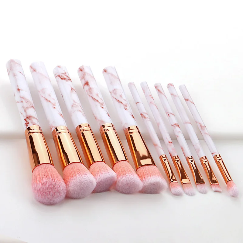 10pcs Unicorn Makeup Brush Set Marble Handle Foundation Blending Powder Eyeshadow Brushes Cosmetic Beauty Pincel de maquilla