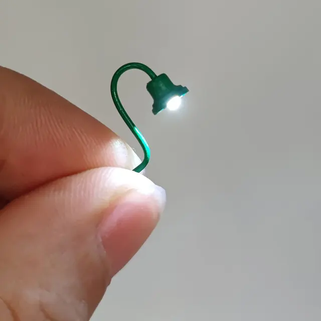 5 Pcs Ho Scale Classic Wall Mount Gooseneck Lamps/street Lamp Model Making Railroad Park Lamps/train/railroad Layout 1