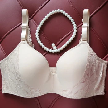 

One piece thin breathable no steel ring chest close-up bra large size underwear female