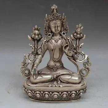 

Archaize pure copper copper silver lotus green tara Nepal guanyin home furnishing articles