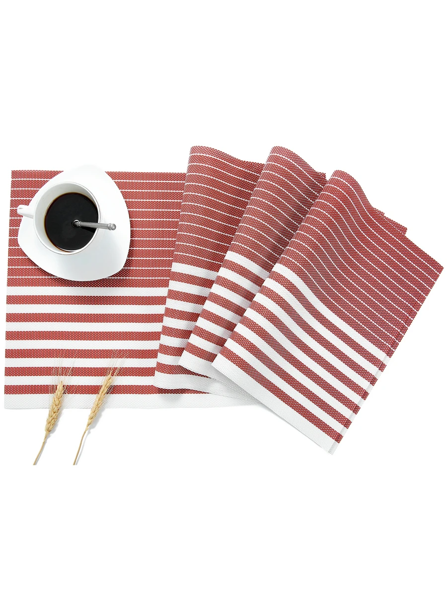 

PVC Table Placemats 1pc Stain Resistant PVC Gift Box Packed Non-slip Plate Coaster Plastic Pad Mat Washable Vinyl Table Mats