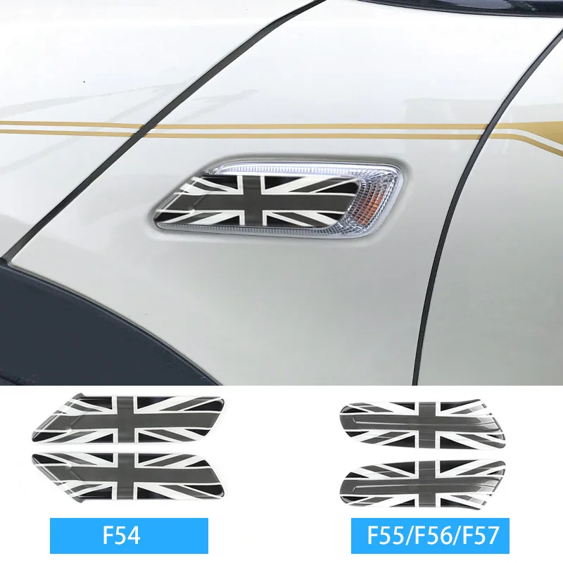 Black grey flag Переднее крыло автомобиля Лампа сигнала поворота Украшение Наклейка для MINI Cooper F54 F55 F56 F57 автомобильные аксессуары внешняя модификация автомобиля-Стайлинг - Название цвета: Black grey flag
