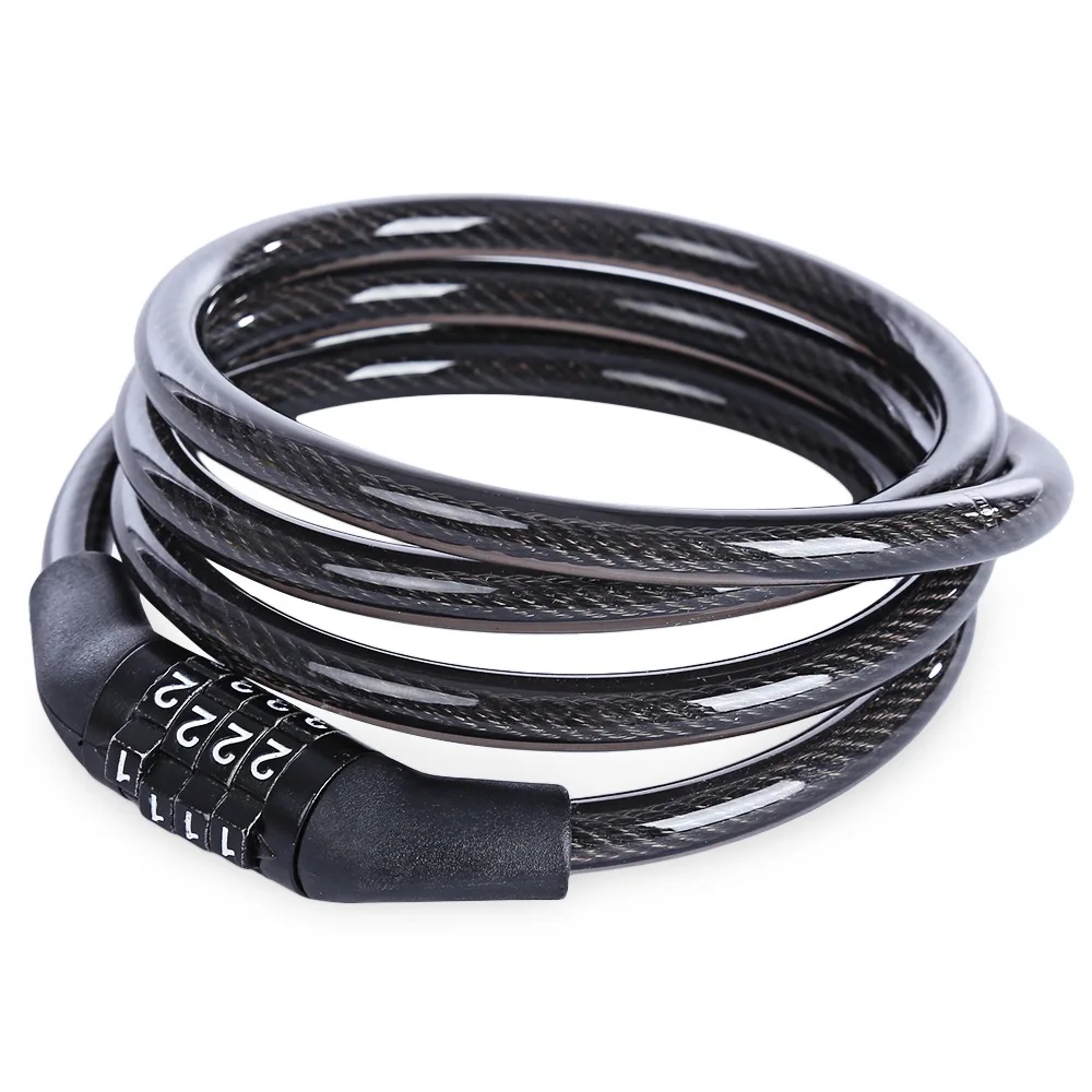 Bike Combination Lock Wire Lock Mountain Bike Four Password Lock Motorcycle Lock Anti-Theft Lock Fixed Gear Lock 532 Lock