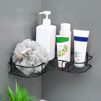 

Wall Mounted Free Punch Storage Shelves Wall Shelf Hooks For Bathroom Home KitchenBathroom Accessories Punch Free Corner