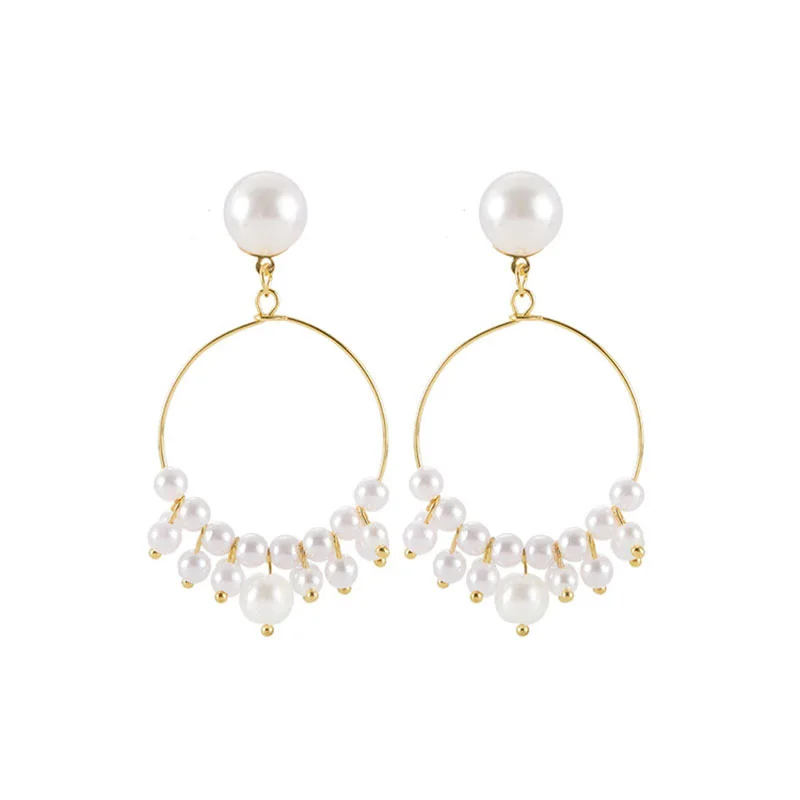 Fashion-Statement-Earrings-Simulated-Pearl-Tassel-Earrings-Wild-Pearl-Circle-Sweet-Bride-Earrings-Women-Hanging-Dangle